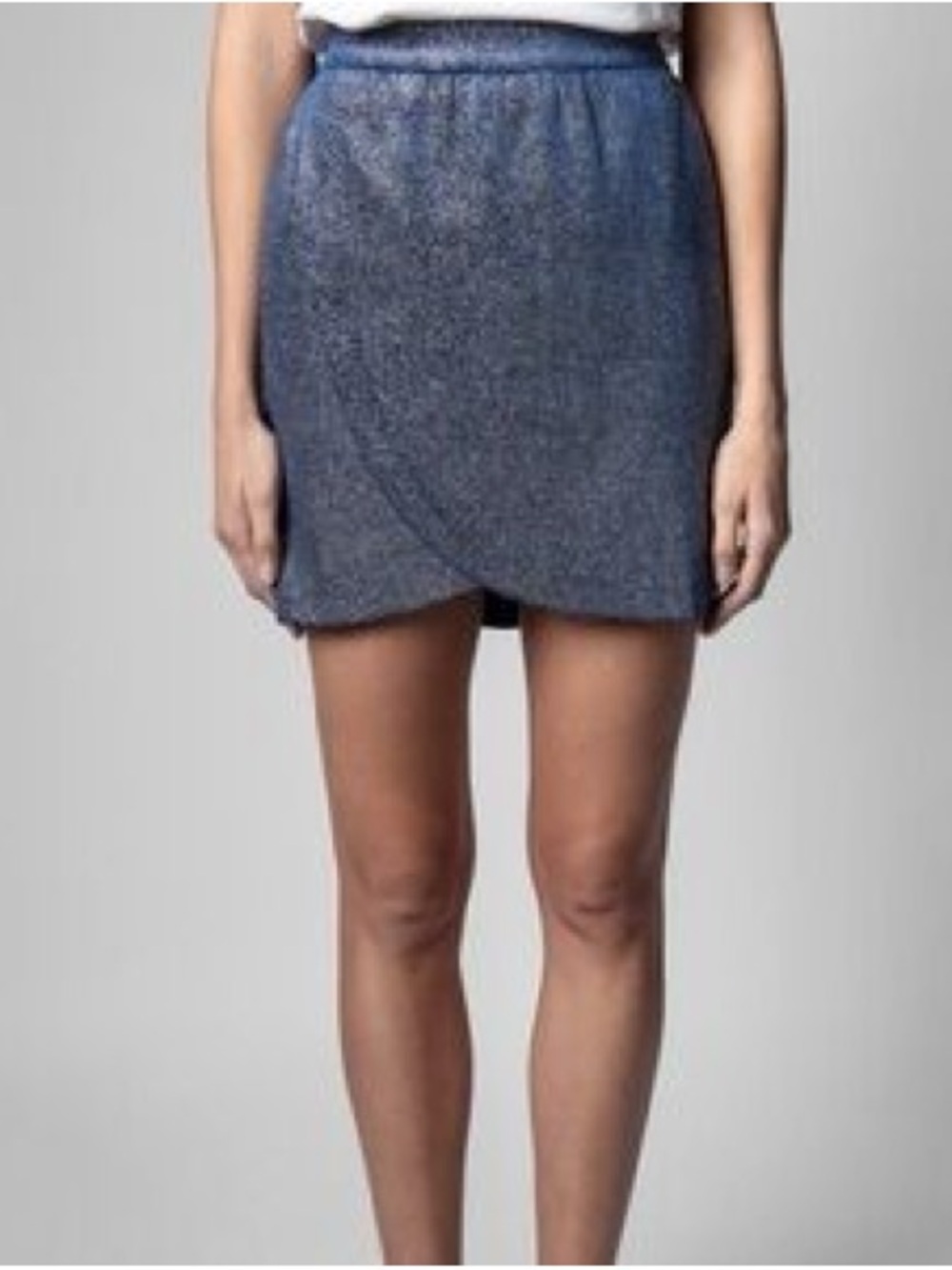 Zadig & Voltaire Sequin Sleek Blue Tulip Hem Women’s Skirt size 34